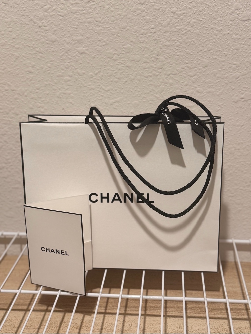 CHANEL Gift Bag with Ribbon and Card